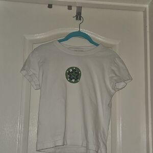 White Puma Ladies T-Shirt with Star Patch